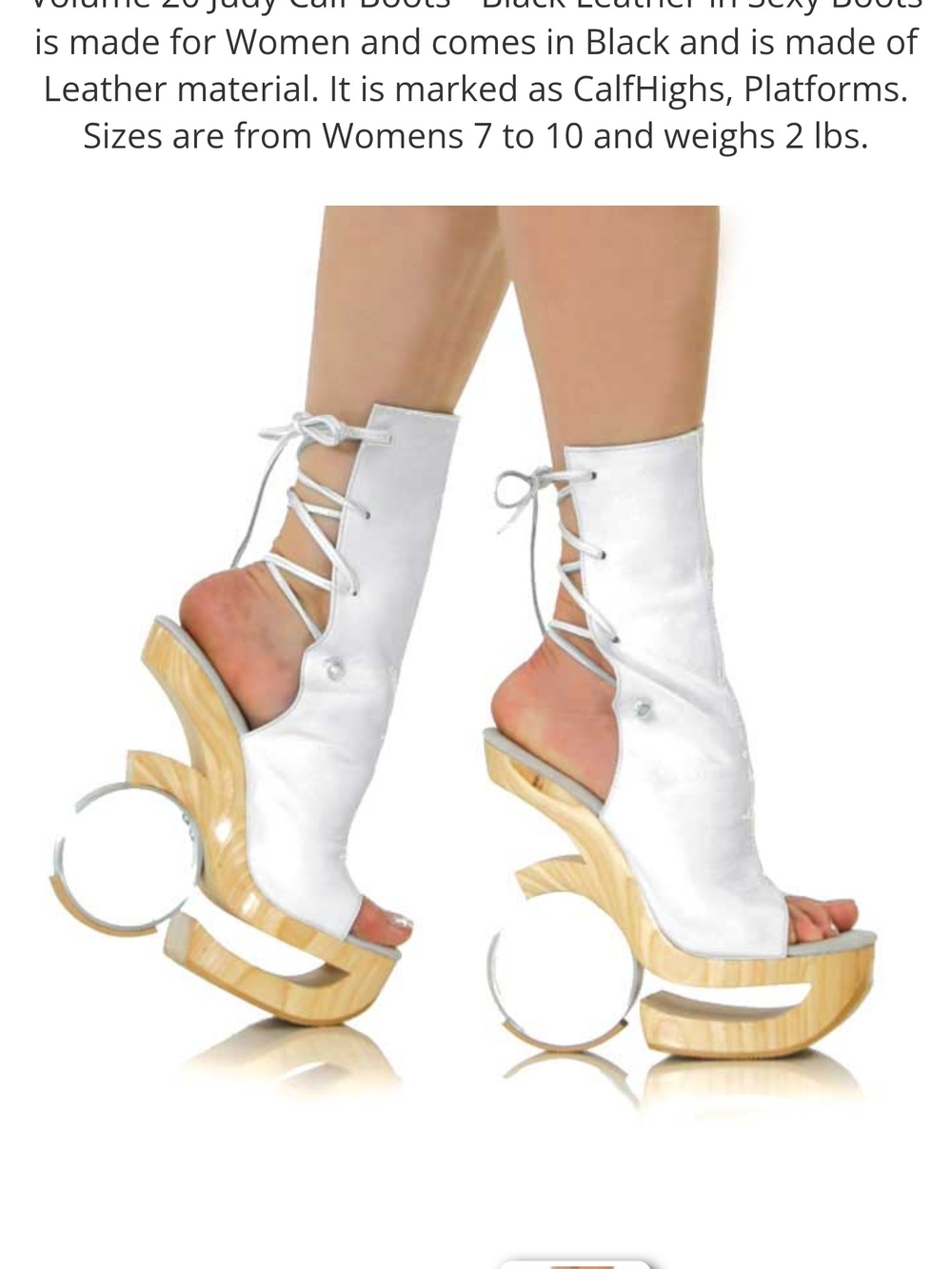Tony Shoes (California Custom Made) Judy Style White Leather With Metal Heel